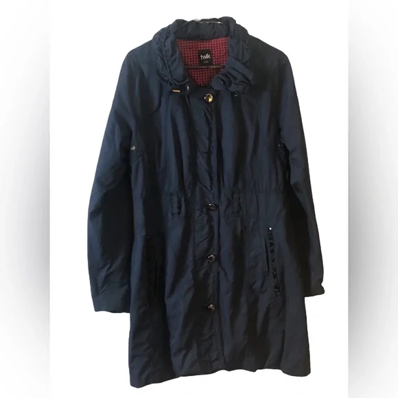 TWIK Long Windbreaker Jacket in Blue with Gold n Blue Lining - Picture 5 of 14